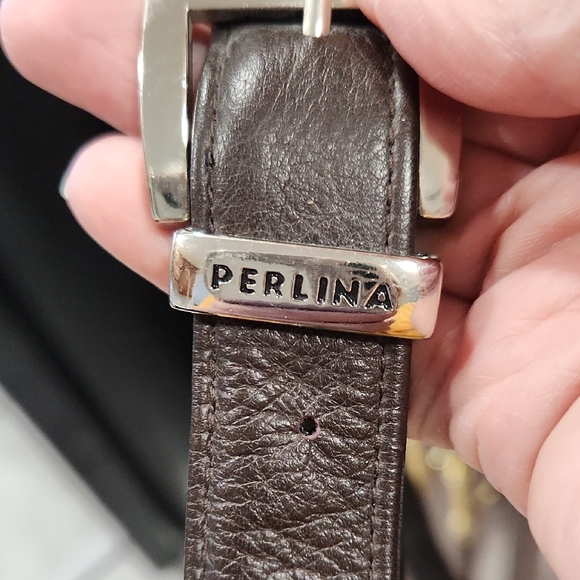 Perlina Chocolate Brown Leather Crossbody with Silver-Tone Lock - Picture 8 of 11